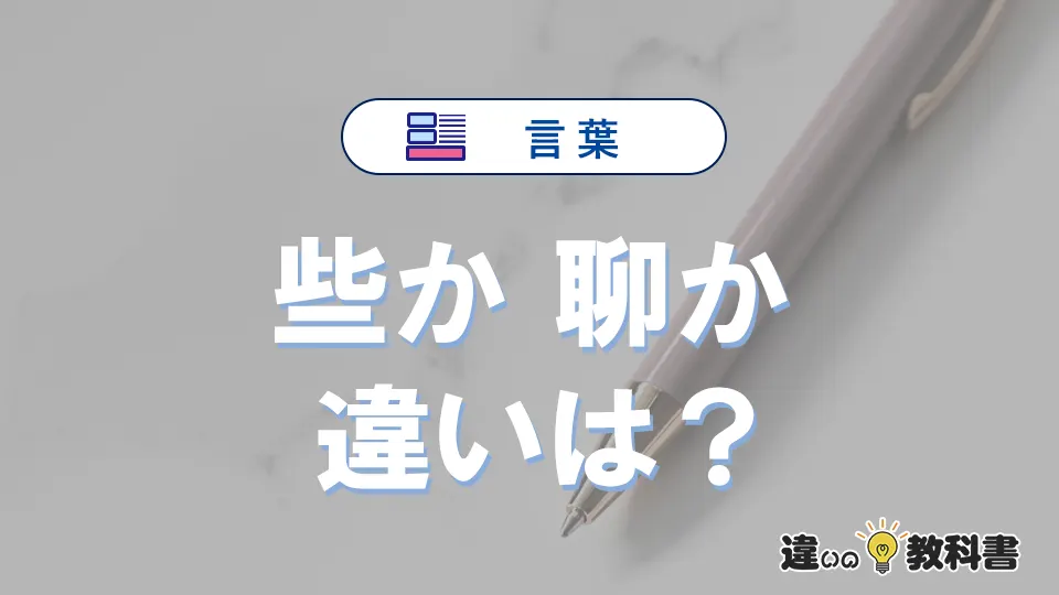 「些か」と「聊か」の違いや意味・使い方・例文