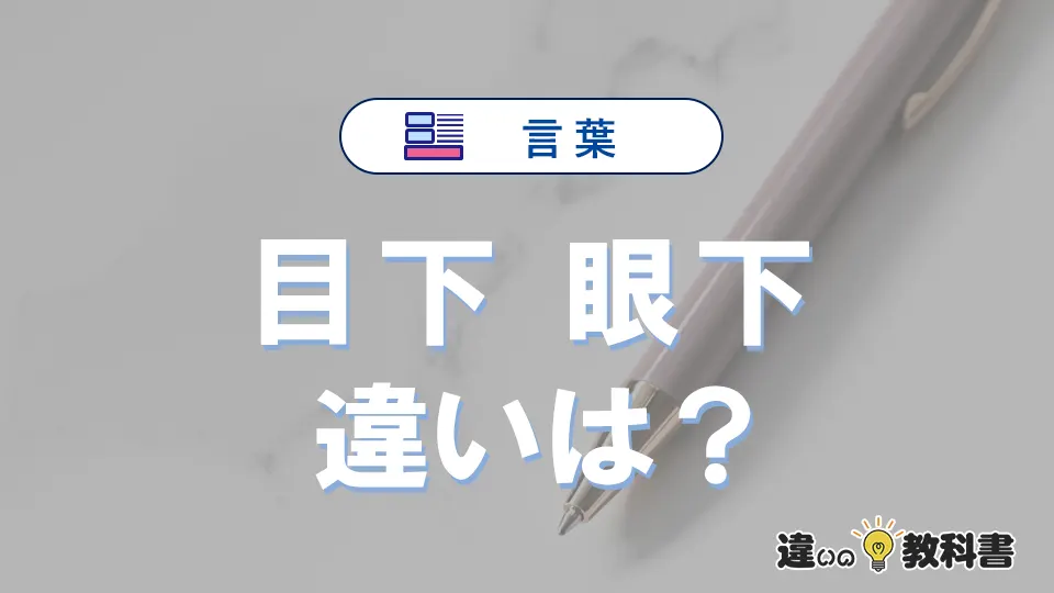 「目下」と「眼下」の違いや意味・使い方・例文まとめ