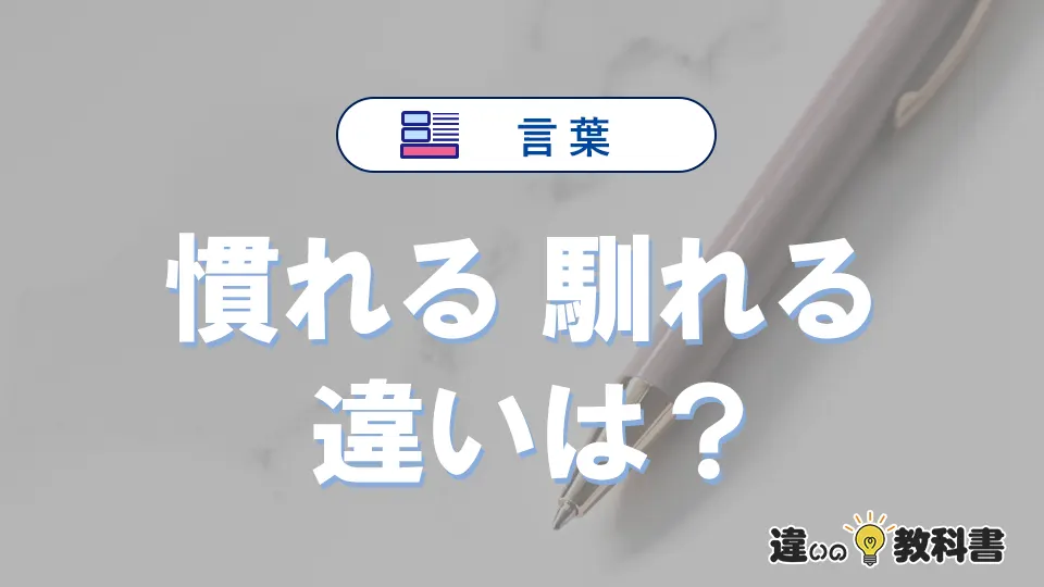 「慣れる」と「馴れる」の違い|意味・使い方・例文まとめ