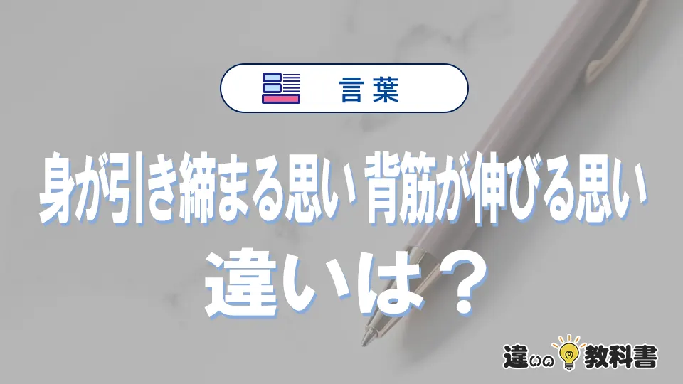 「身が引き締まる思い」と「背筋が伸びる思い」の違いや意味・使い方・例文