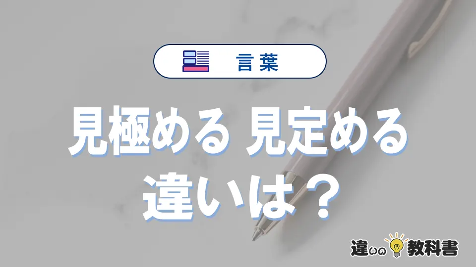 「見極める」と「見定める」の違いや意味・使い方・例文まとめ
