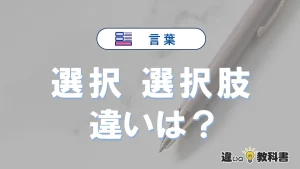 「選択」と「選択肢」の違いや意味・使い方・例文まとめ