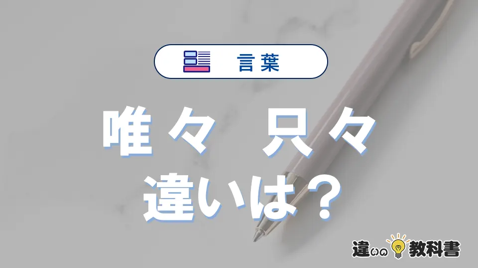 「唯々」と「只々」の違い｜意味と使い方・例文