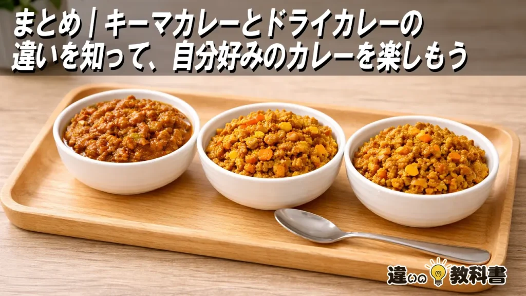 まとめ|キーマカレーとドライカレーの違いを知って、自分好みのカレーを楽しもう