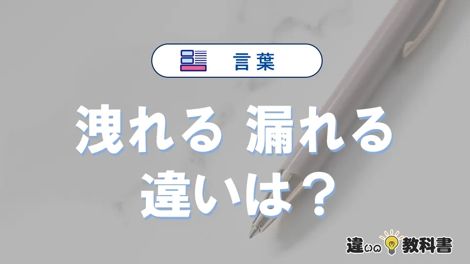 「洩れる」と「漏れる」の違い｜意味・使い分け・例文
