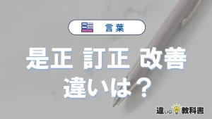 「是正」「訂正」「改善」の違い｜意味と使い分け・例文