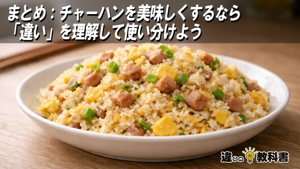 まとめ：チャーハンを美味しくするなら「違い」を理解して使い分けよう
