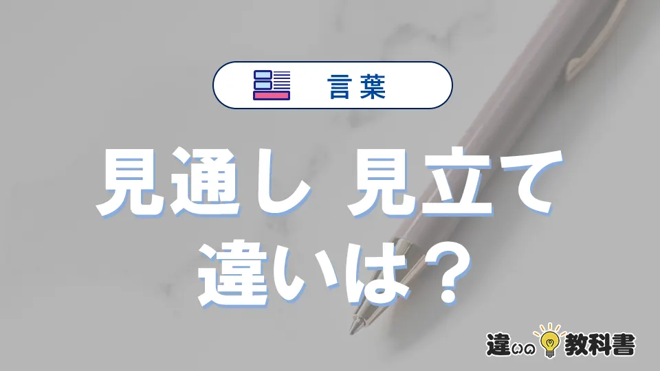 【見通し】と【見立て】の違いとは？意味・使い方・例文を徹底解説
