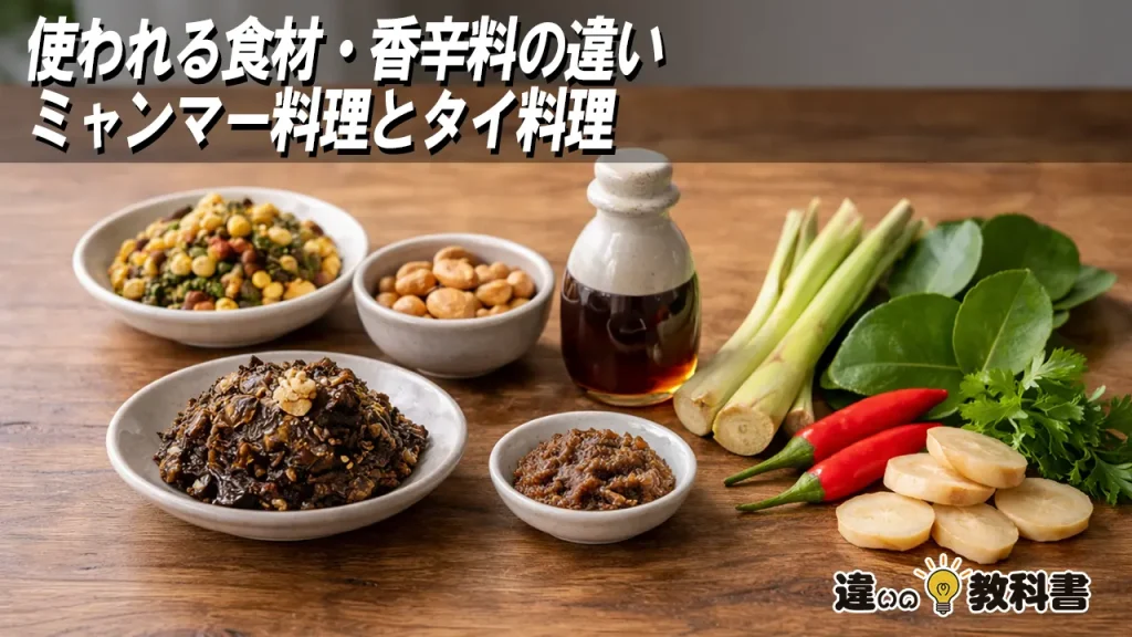 使われる食材・香辛料の違い｜ミャンマー料理とタイ料理