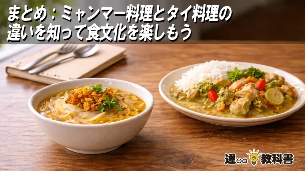 まとめ：ミャンマー料理とタイ料理の違いを知って食文化を楽しもう