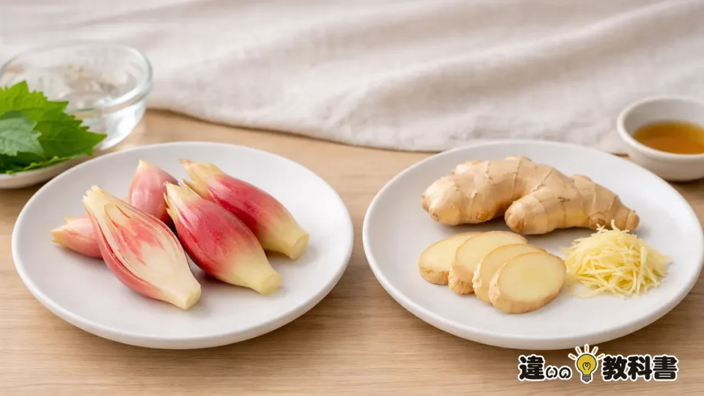 みょうがとしょうがの違いをわかりやすく比較
