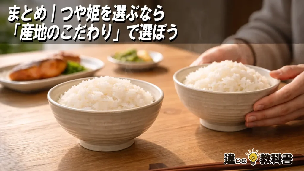 まとめ｜つや姫を選ぶなら「産地のこだわり」で選ぼう