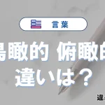 【鳥瞰的】と【俯瞰的】の違いとは？意味・使い分け・例文を完全解説