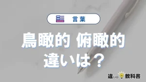 【鳥瞰的】と【俯瞰的】の違いとは？意味・使い分け・例文を完全解説
