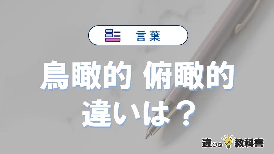 【鳥瞰的】と【俯瞰的】の違いとは？意味・使い分け・例文を完全解説
