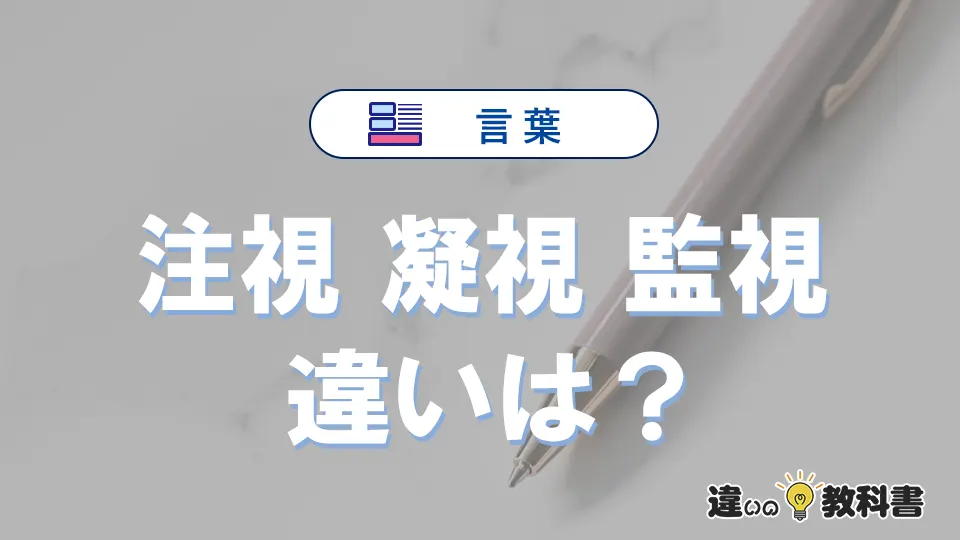 【注視】【凝視】【監視】の違いとは？3分でわかる意味と使い分け