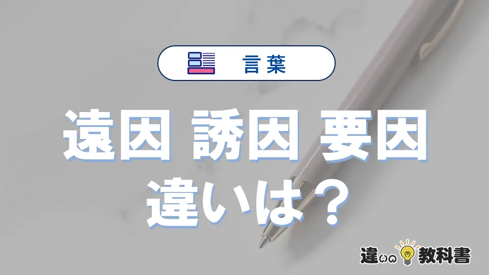 【遠因・誘因・要因】の違いとは？意味・使い分け・例文を3分解説