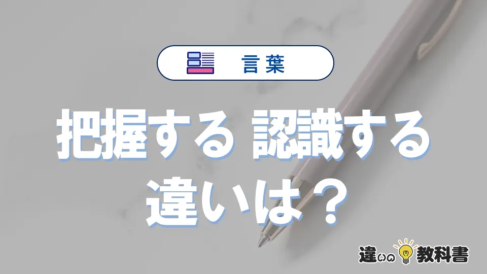 「把握する」と「認識する」の違いとは？意味・使い分け・例文を3分解説