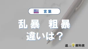 【乱暴】と【粗暴】の違いが3分でわかる！意味・使い分け・例文解説
