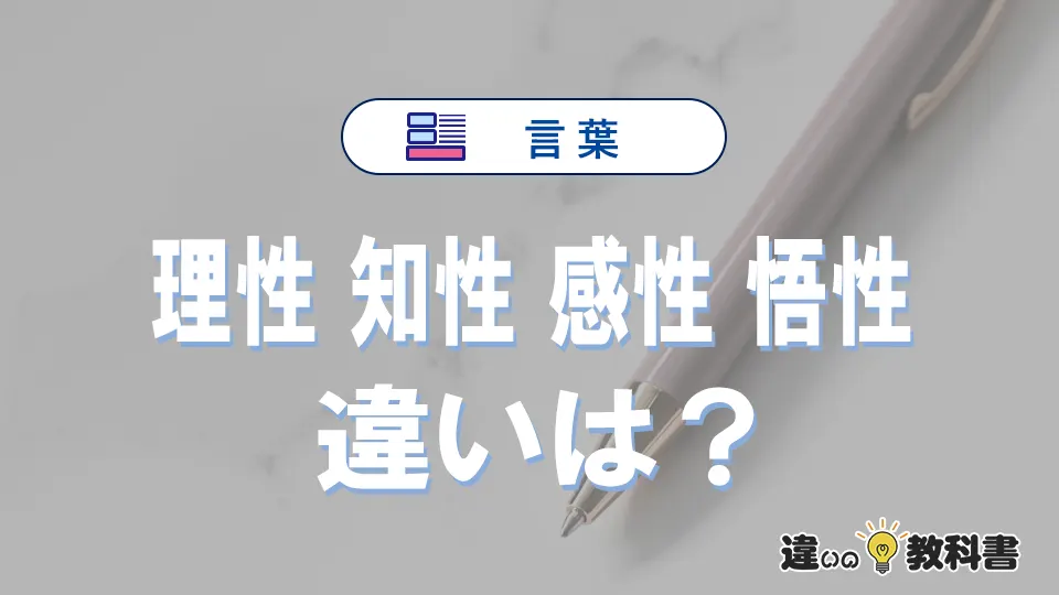 【理性】【知性】【感性】【悟性】の違いと意味を3分で解説