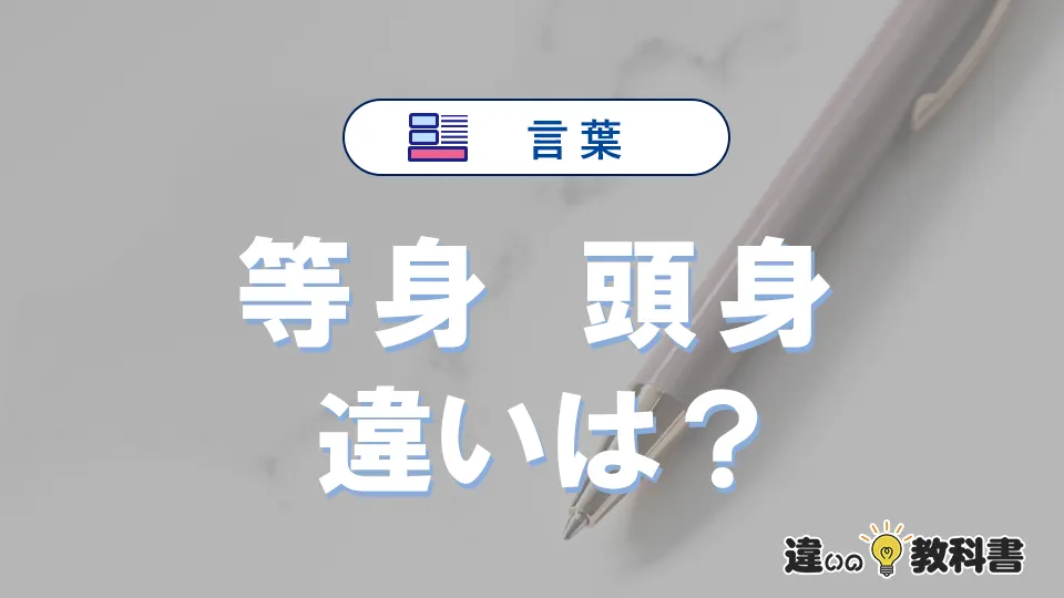 【等身】と【頭身】の違いとは？意味と使い分けを解説