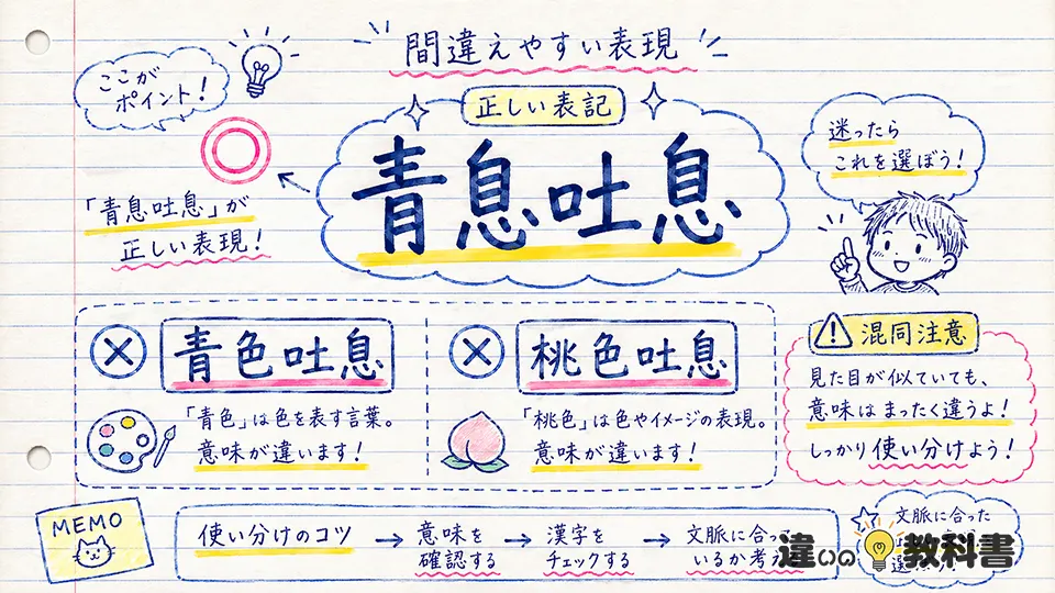 青息吐息の意味で間違えやすい表現