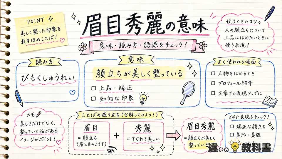眉目秀麗の意味をまず正しく押さえよう
