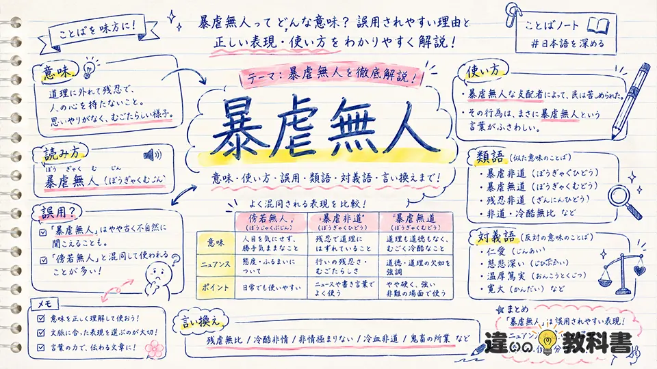 暴虐無人(ぼうぎゃくぶじん)とは？意味・誤用と正しい言い換え