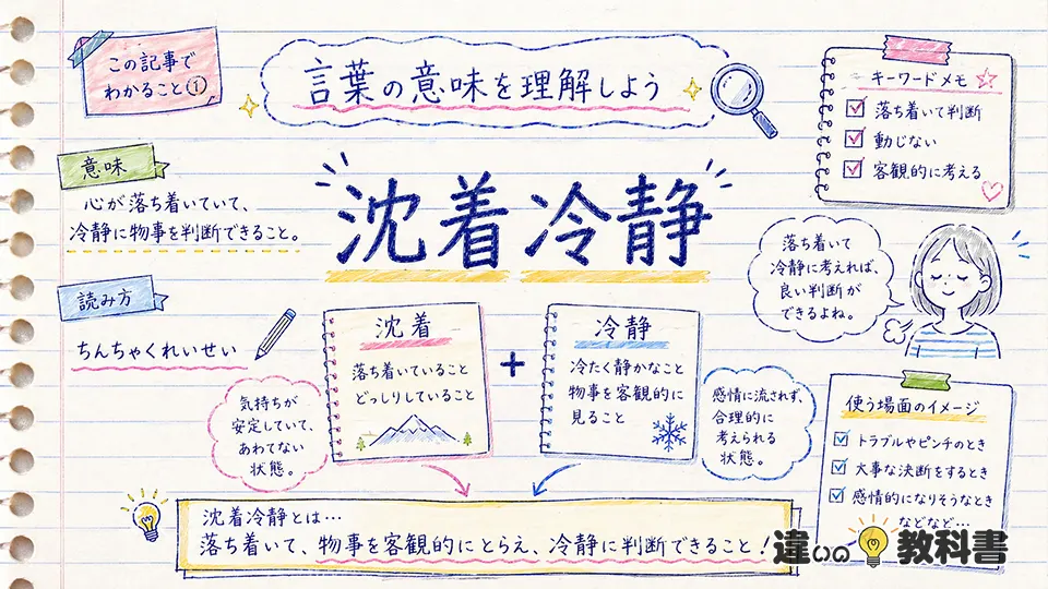 沈着冷静の意味をわかりやすく理解する基本