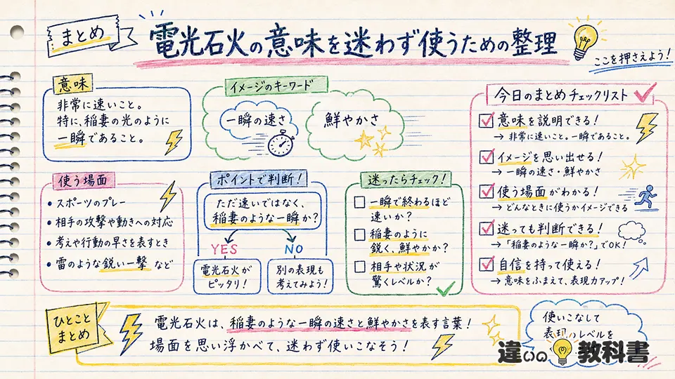 電光石火の意味を迷わず使うための整理
