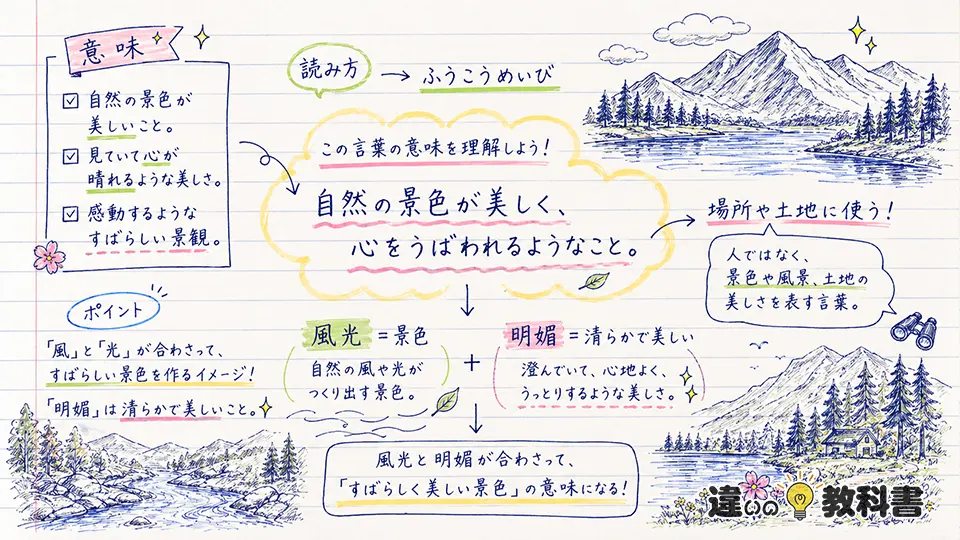 風光明媚の意味をわかりやすく解説