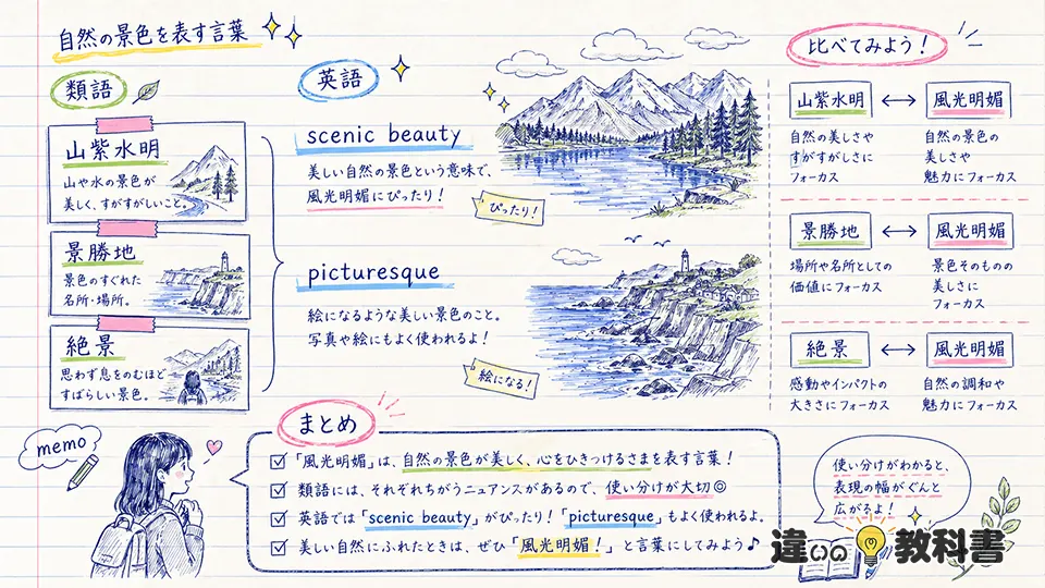 風光明媚の意味を深める類語・英語・まとめ
