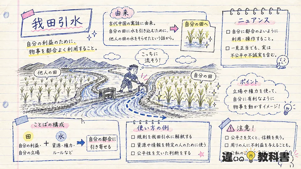 我田引水の意味が伝わる由来とニュアンス