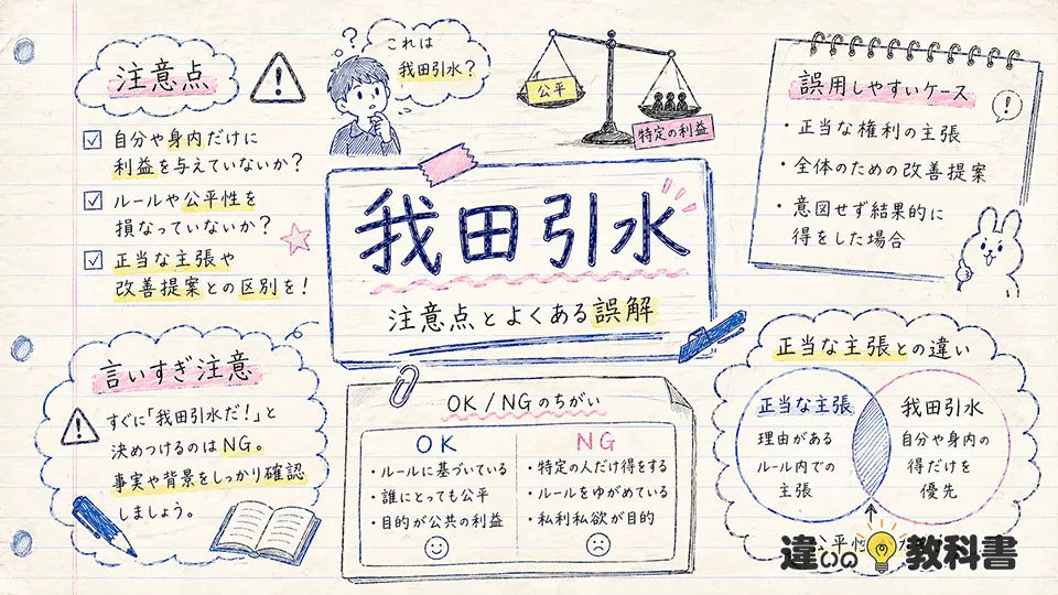 我田引水の意味を誤解しないための注意点