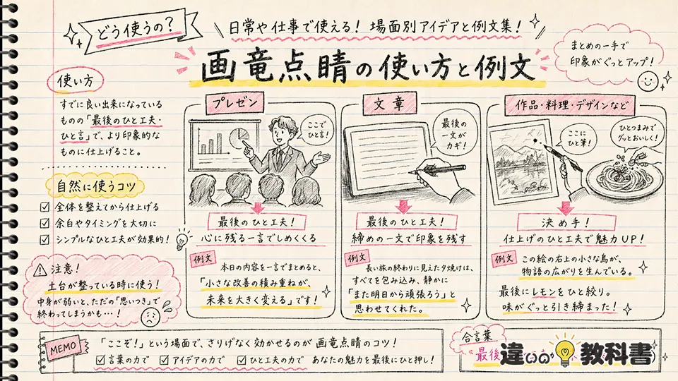 画竜点睛の意味が伝わる使い方と例文