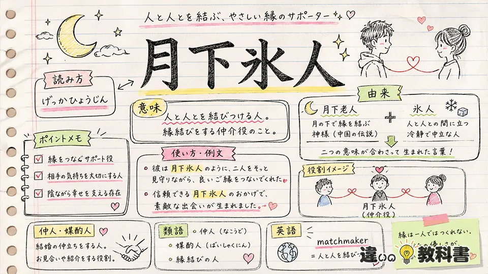 月下氷人(げっかひょうじん)の意味や使い方【図解Note】