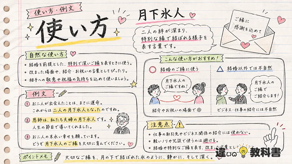 月下氷人の意味を使い方と例文で確認する