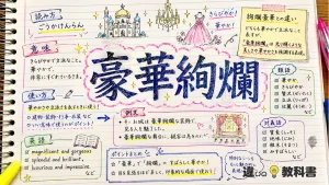 豪華絢爛(ごうかけんらん)の意味や使い方【図解Note】