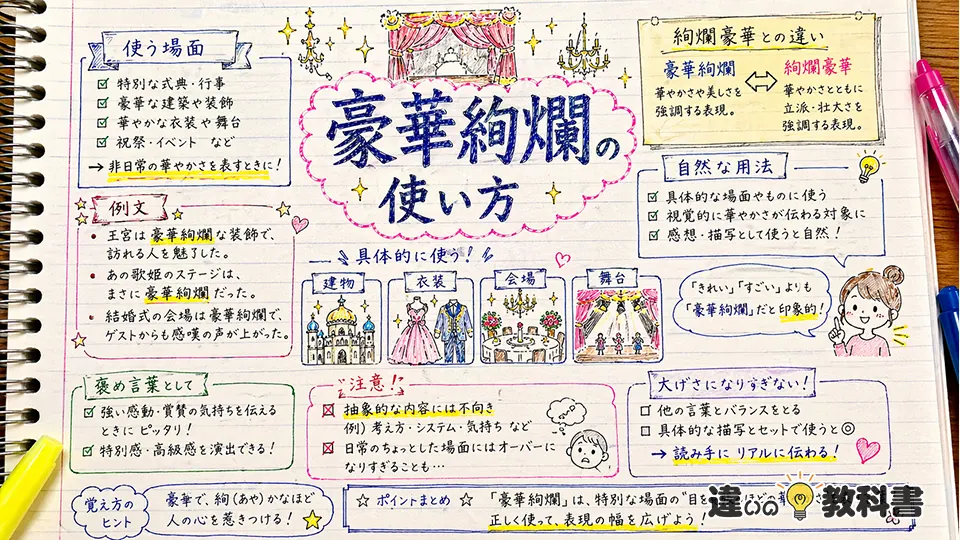 豪華絢爛の意味を踏まえて使い方を身につける