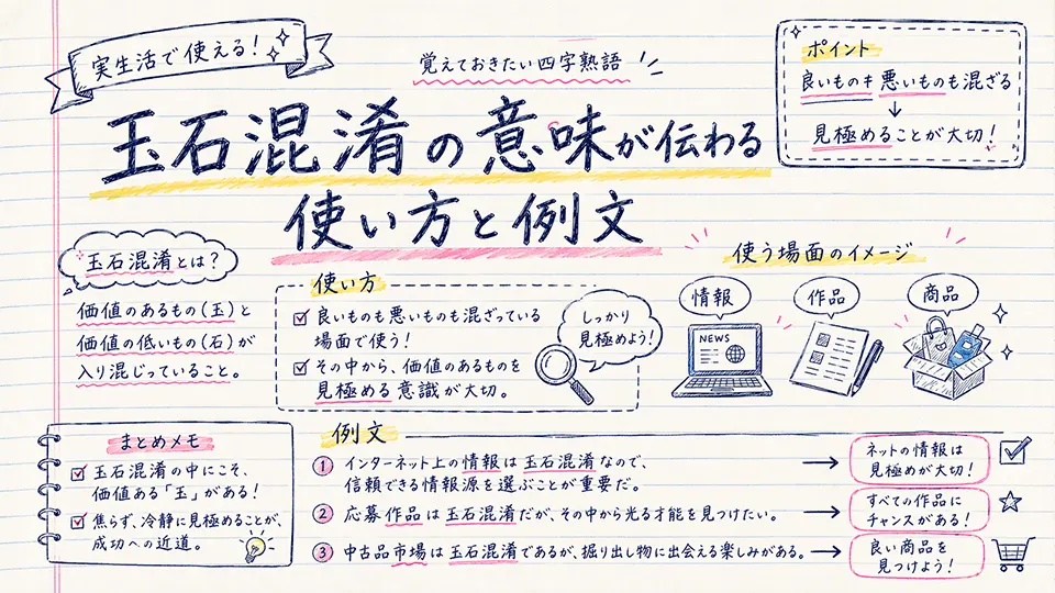 玉石混淆の意味が伝わる使い方と例文