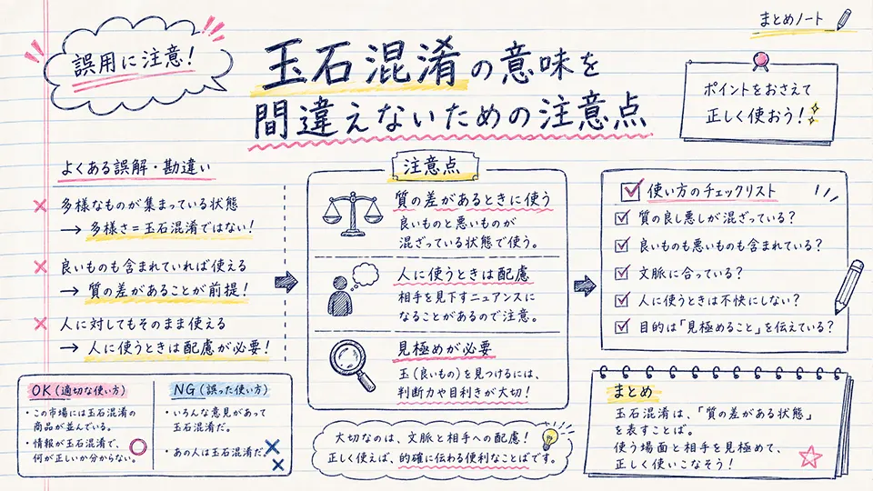 玉石混淆の意味を間違えないための注意点
