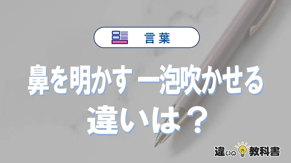 【鼻を明かす】と【一泡吹かせる】の違いとは?意味・使い方・例文を徹底解説