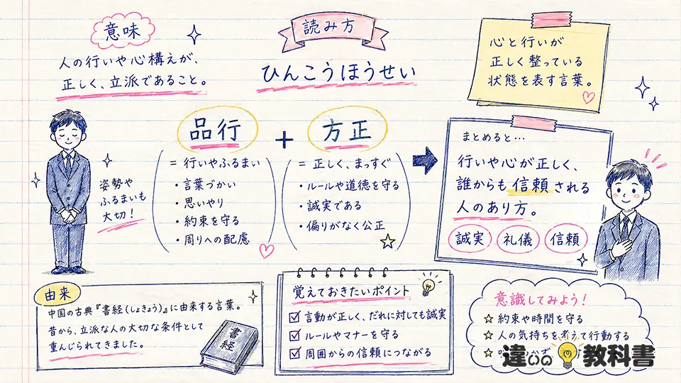品行方正の意味｜まず押さえたい基本の考え方
