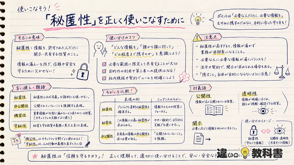 秘匿性の意味を正しく使うための注意点