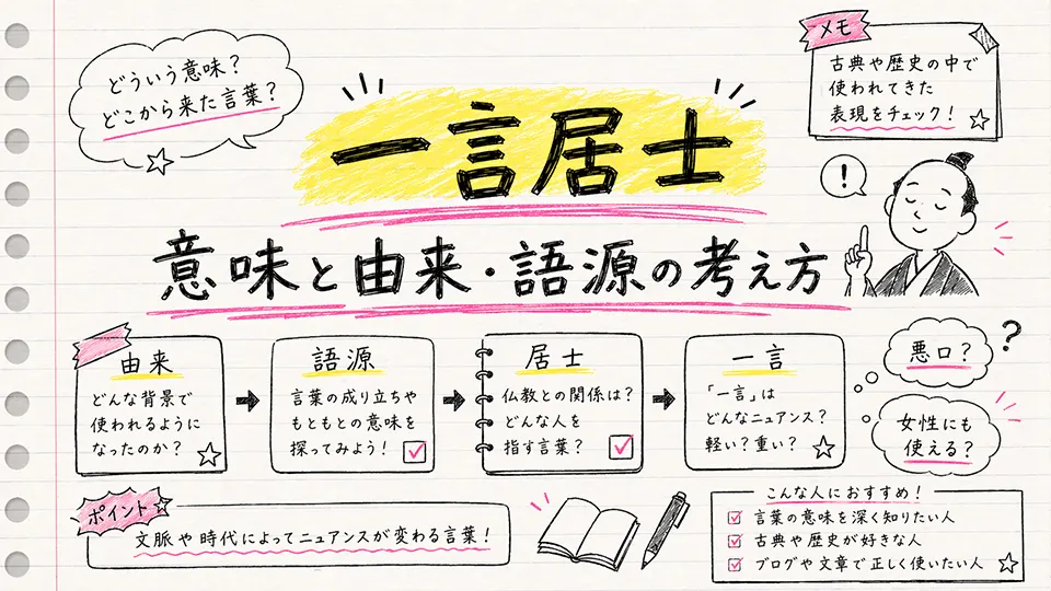 一言居士 意味と由来・語源の考え方