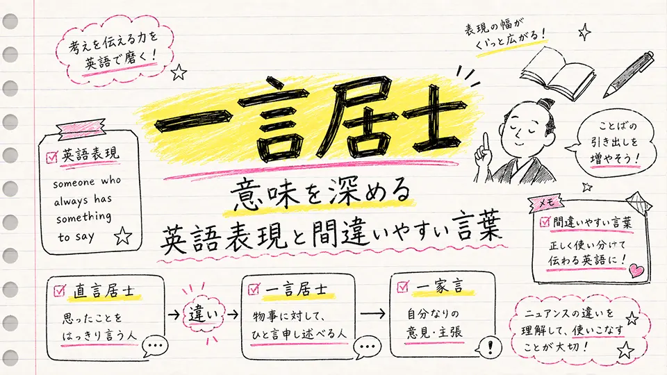 一言居士 意味を深める英語表現と間違いやすい言葉