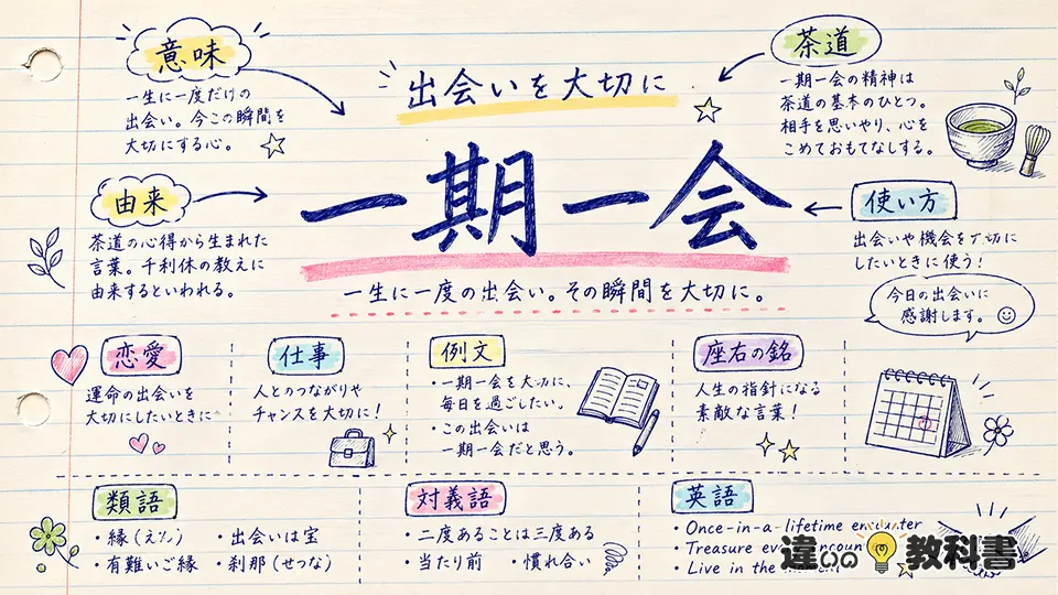 一期一会(いちごいちえ)の意味や使い方【図解Note】
