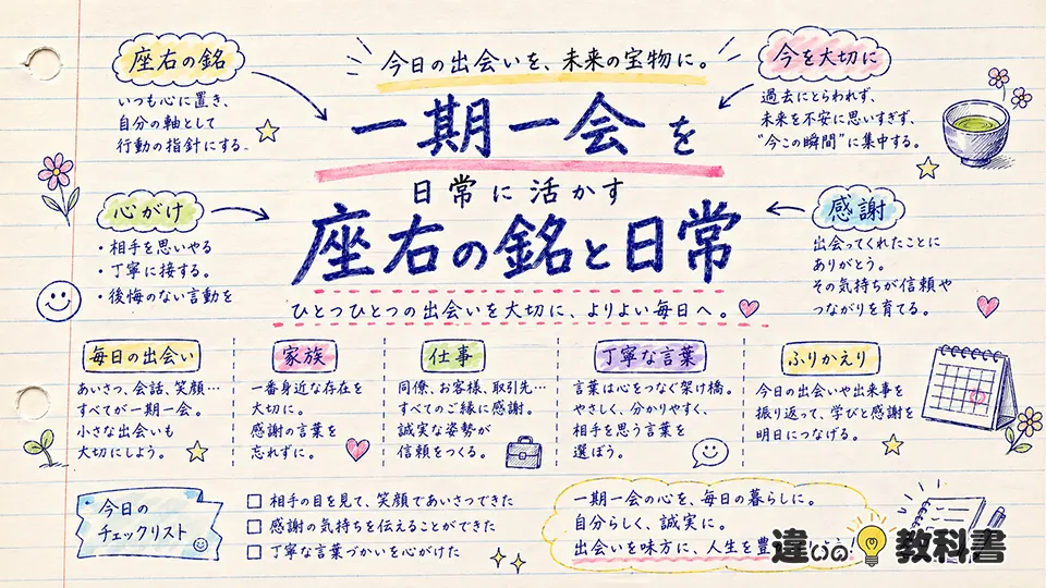 一期一会を座右の銘や日常に活かす