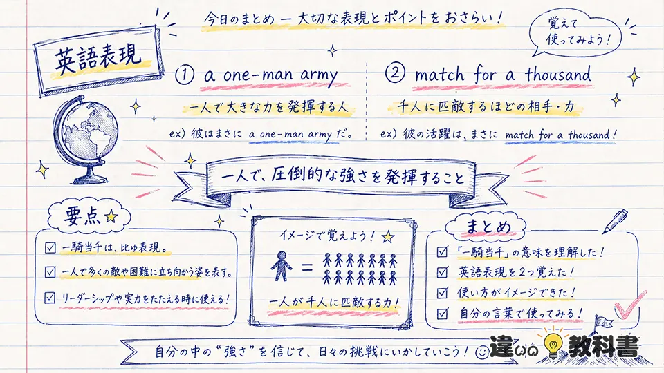 一騎当千の意味を英語表現とまとめで確認