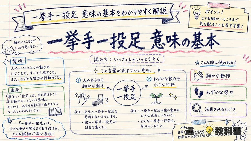 一挙手一投足 意味の基本をわかりやすく解説
